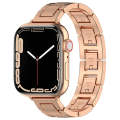 For Apple Watch Series 6 44mm H Slim Stainless Steel Watch Band(Rose Gold)