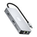 BYL-2315 10 in 1 Type-C to PD100W + USB3.0 + HDMI + RJ45 + SD/TF HUB Docking Station(Space Grey)