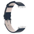 For Samsung Galaxy Fit 3 PU Leather Watch Band(Dark Blue)