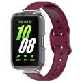 For Samsung Galaxy Fit 3 Half Coverage PC Watch Case + Silicone Watch Band Set(Wine Red)