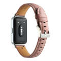 For Samsung Galaxy Fit 3 Pointed Tail Genuine Leather Watch Band(Dark Pink)