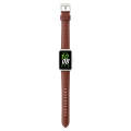 For Samsung Galaxy Fit 3 Pointed Tail Genuine Leather Watch Band(Brown)