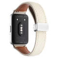 For Samsung Galaxy Fit 3 Litchi Texture Magnetic Buckle Slim Leather Watch Band(Milk White)