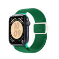 For Apple Watch SE 2023 44mm Carbon Fiber Texture Snap Buckle Nylon Watch Band(Green)