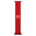 For Apple Watch Ultra 2 49mm Carbon Fiber Texture Snap Buckle Nylon Watch Band(Red)
