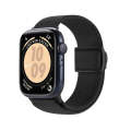 For Apple Watch Series 9 41mm Carbon Fiber Texture Snap Buckle Nylon Watch Band(Black)