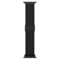 For Apple Watch Ultra 49mm Carbon Fiber Texture Snap Buckle Nylon Watch Band(Black)