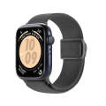 For Apple Watch Series 8 45mm Carbon Fiber Texture Snap Buckle Nylon Watch Band(Grey)