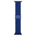 For Apple Watch SE 2022 40mm Carbon Fiber Texture Snap Buckle Nylon Watch Band(Blue)