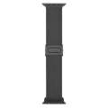 For Apple Watch SE 44mm Carbon Fiber Texture Snap Buckle Nylon Watch Band(Grey)