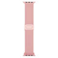 For Apple Watch Series 6 40mm Carbon Fiber Texture Snap Buckle Nylon Watch Band(Pink)