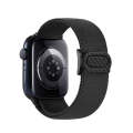 For Apple Watch 42mm Carbon Fiber Texture Snap Buckle Nylon Watch Band(Black)