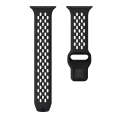 For Apple Watch Ultra 2 49mm Oval Holes Fluororubber Watch Band(Black)