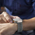 For Apple Watch Ultra 2 49mm Oval Holes Fluororubber Watch Band(Dark Grey)
