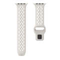 For Apple Watch Ultra 49mm Oval Holes Fluororubber Watch Band(Starlight)