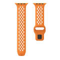 For Apple Watch SE 44mm Oval Holes Fluororubber Watch Band(Orange)
