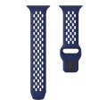 For Apple Watch Series 5 44mm Oval Holes Fluororubber Watch Band(Midnight Blue)