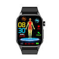 ET580 2.04 inch AMOLED Screen Sports Smart Watch Support Bluethooth Call /  ECG Function(Black Bu...