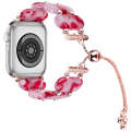 For Apple Watch SE 40mm Resin Retractable Chain Watch Band(Rose Red)