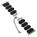 For Apple Watch Series 3 42mm Resin Retractable Chain Watch Band(Black)