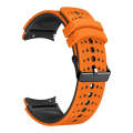 For Samsung Galaxy Watch 6 Two Color Silicone Watch Band(Orange Black)