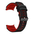 For Samsung Galaxy Watch 6 Two Color Silicone Watch Band(Black Red)