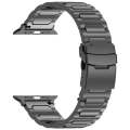 For Apple Watch Series 7 41mm I-Shaped Titanium Metal Watch Band(Black)