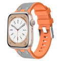 For Apple Watch SE 2023 44mm Oak Silicone Watch Band(Orange Grey)