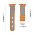 For Apple Watch SE 2023 44mm Oak Silicone Watch Band(Orange Grey)