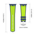 For Apple Watch SE 2023 44mm Oak Silicone Watch Band(Blue Lime)