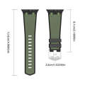 For Apple Watch Ultra 2 49mm Oak Silicone Watch Band(Black Army Green)
