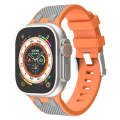 For Apple Watch Ultra 2 49mm Oak Silicone Watch Band(Orange Grey)