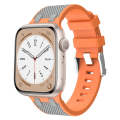 For Apple Watch Series 8 45mm Oak Silicone Watch Band(Orange Grey)