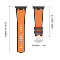 For Apple Watch SE 44mm Oak Silicone Watch Band(Black Orange)