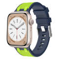 For Apple Watch Series 3 42mm Oak Silicone Watch Band(Blue Lime)