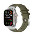 For Apple Watch Ultra 2 49mm Loners Liquid Silicone Watch Band(Silver Green)