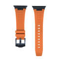 For Apple Watch SE 2023 44mm Loners Liquid Silicone Watch Band(Black Orange)