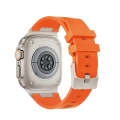 For Apple Watch SE 2023 44mm Loners Liquid Silicone Watch Band(Titanium Orange)