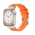 For Apple Watch SE 2023 44mm Loners Liquid Silicone Watch Band(Sliver Orange)