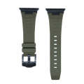 For Apple Watch Series 9 45mm Loners Liquid Silicone Watch Band(Black Green)