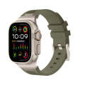 For Apple Watch Ultra 49mm Loners Liquid Silicone Watch Band(Titanium Green)