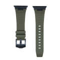 For Apple Watch Series 7 45mm Loners Liquid Silicone Watch Band(Black Green)