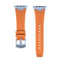 For Apple Watch SE 44mm Loners Liquid Silicone Watch Band(Sliver Orange)