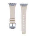 For Apple Watch Series 3 42mm Loners Liquid Silicone Watch Band(Titanium Starlight)