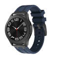 20mm Flat Head Silicone Watch Band(Black Blue)