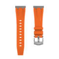 20mm Flat Head Silicone Watch Band(Silver Orange)