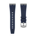 20mm Flat Head Silicone Watch Band(Silver Blue)