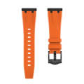 22mm Flat Head Silicone Watch Band(Black Orange)