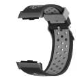 For Huawei Watch D Two Color Punched Silicone Watch Band(Black Grey)