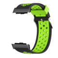 For Huawei Watch D Two Color Punched Silicone Watch Band(Black Green)